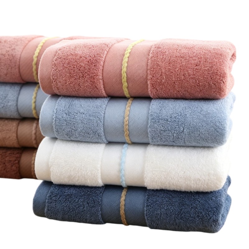 Cloth Face Mask Washable - ชุดผ้าขนหนูห้องน้ำจากไม้ไผ่ - ผ้าขนหนูปักลายเนื้อนุ่ม 34x74 ซม./70x140 ซม.
