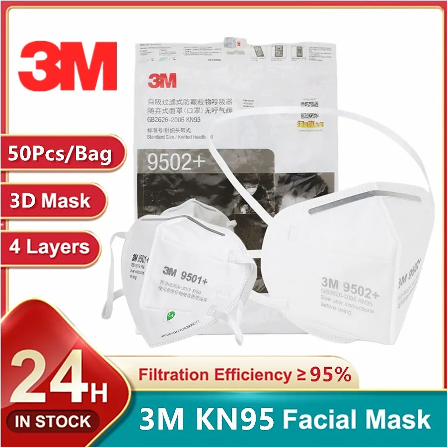 3M KN95 Face Mask 9501 +/9502  - 3M Mask 9502+ บทวิจารณ์และราคา